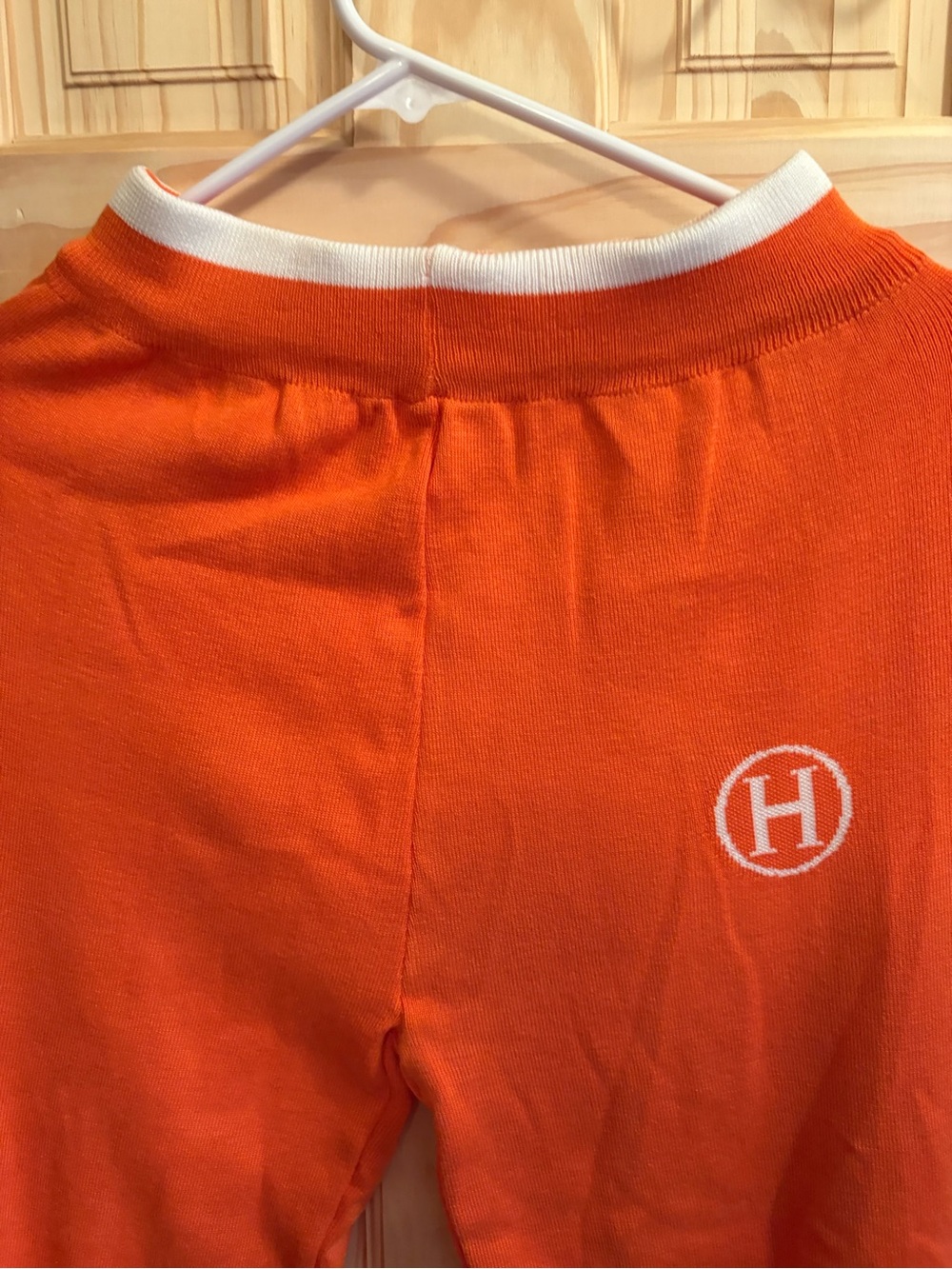 FASHION 2 PC Orange Knit  Zip-Up Top with White Trim and matching pants - Picture 9 of 10